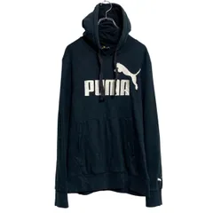 PUMA ロゴスウェット パーカー プーマ S ブラック プルオーバー 古着卸 アメリカ仕入 a612-7509