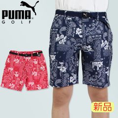 プーマゴルフ ハーフパンツ M ペイズリー 総柄 ネイビー PUMA GOLF