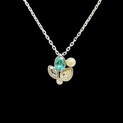 SWAROVSKI スワロフスキー ペンダント チェーンネックレス パールモチーフ カラーストーン アクセサリー ジュエリー