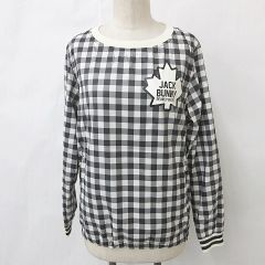 パーリーゲイツ PEARLY GATES ジャックバニー Jack Bunny!! スニード ジャケット ゴルフ 長袖 丸首 ロゴ チェック柄 蓄熱 防寒 裏起毛 黒 白 ブラック ホワイト 0