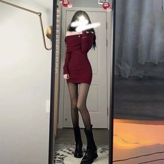 タイトワンピース ミニ ワンピース タイト オフショルワンピース レディースワンピース セクシー ワンピ 肩出し ボディコンワンピース タイト 長袖ワンピース レディースワンピース 韓国 かわいい ミニ丈 オフショルダー ギャル