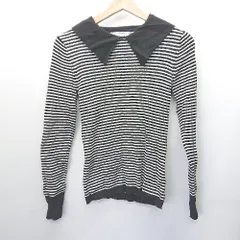 ◇ ROPE' PICNIC ロぺピクニック ボーダー柄 長袖 ニット サイズ38 ブラック ホワイト レディース E  【1407020011020】