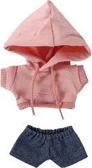 AXLUCE ぬい服-ぬいぐるみ-服-10cm パーカー-デニムパンツ-人形(ピンク,  10cm)