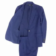 LAUREN RALPH LAUREN ローレン ラルフローレン ストライプ スーツ セットアップ ブレザー スラックス 2 ネイビー レディース 【中古】