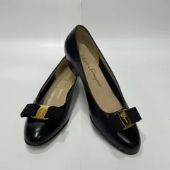 ★-2 箱付き Salvatore Ferragamo サルヴァトーレフェラガモ パンプス VARA 0033144 リボン ブラック レザー 牛革 サイズ5C 約22.5cm レディース 靴