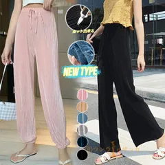 ワイドパンツ プリーツスカーチョ カジュアル ゆったり 無地 ボトムス プリーツパンツ 快適 通気 レディース 大人 春夏  huanshang01