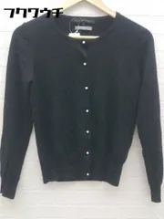 ◇ green label relaxing UNITED ARROWS ウール ニット パール 長袖 カーディガン サイズ38 ブラック レディース  【1002800914913】