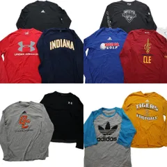 古着卸 まとめ売り スポーツブランドMIX 長袖Tシャツ 10枚セット (メンズ Ｍ /Ｌ ) アディダス アンダーアーマー 中古 古着 NA9733