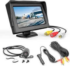 Antion 4.3インチLCDモニター バックカメラセット RCA接続 シガーソケット給電 取り付け超簡単 12V(AN-TK01)