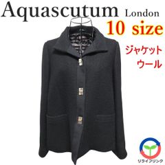 【Aquascutum】 ウール ジャケット ブラック サイズ10 レディース