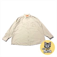 90s 古着 レッドキャップ 長袖シャツ ベージュ ゆるダボ 2XL