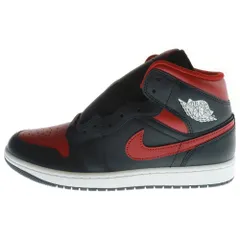 NIKE (ナイキ) AIR JORDAN 1 MID BRED エアジョーダン1 ブレッド ミッドカットスニーカー ブラック/レッド US10/28cm DQ8426-067