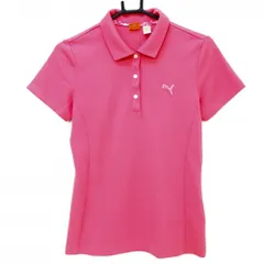 ★値下げ★【超美品】プーマ 半袖ポロシャツ ピンク 胸刺しゅう ストレッチ レディース US-L ゴルフウェア PUMA
