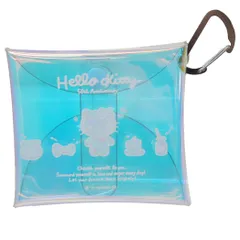 【メール便】ハローキティ ミニポーチ オーロラクリアマルチケースM BL ハローキティ 50th ブルー サンリオ マリモクラフト コインケース イヤホンケース キャラクター グッズ 