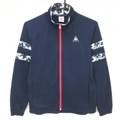 【超美品】ルコック ジャケット ネイビー 袖一部花柄 ストレッチ  レディース M ゴルフウェア le coq sportif