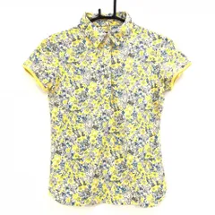 【超美品】キャロウェイ 半袖ポロシャツ イエロー×ブルー 花柄  レディース S ゴルフウェア Callaway