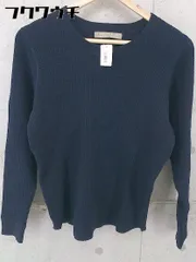 ◇ A day in the life UNITED ARROWS アデイインザライフ ワッフル 長袖 Tシャツ カットソー ネイビー レディース 【中古】 【1103190003772】