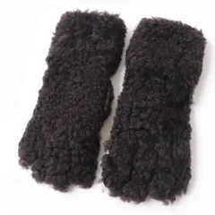 未使用品☆正規品 ボッテガヴェネタ 652238 GLOVES TEDDY 裏地カシミヤ100％ ムートン グローブ/手袋 ダークブラウン 8S 伊製 保存袋付き　J06-st30322-702のサムネイル