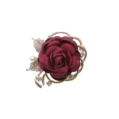 [レリカ] コサージュ 花 ブローチ 卒業式 入学式 フォーマル パーティ 記念日 胸飾り 結婚式 アクセサリー レディース フラワー 卒園式 用 バラ 女性 母 贈り物 プレゼント 結婚 二次会 成人式 大きめ 黒 白 発表会 親族 リボン 花飾 [レッド]