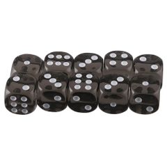 【特価】【ノーブランド品】 10個セット　TRPGゲーム　アクリル　おもちゃ　六面ダイス　D6　ダイス　サイコロ　全10色 - ブラック