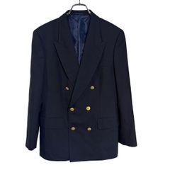 LO7 【美品】 J.PRESS ジェイプレス テーラード ジャケット ウール ネイビー レディース S