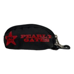 中古 パーリーゲイツ PEARLY GATES ボールポーチ 黒 ブラック ロゴプリント シンプル ボールケース