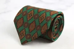 バーバリーズ ブランド ネクタイ 総柄 花柄 小紋柄 幾何学模様 シルク PO メンズ カーキ Burberrys 【中古】