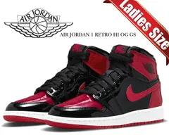 ナイキ エアジョーダン 1 レトロ ハイ OG ガールズ NIKE AIR JORDAN 1 RETRO HI OG GS PATENT BRED black/varsity red-white 575441-063 レディース ブレッド