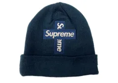 シュプリーム SUPREME 20AW CROSS BOX LOGO BEANIE クロス ボックス ロゴ ビーニー New Era 十字 ニット帽 紺 帽子 メンズ帽子 ニット帽 刺繍 ネイビー フリーサイズ 104H-54