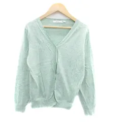 ニコアンド Niko and.. ニットカーディガン Vネック ミドル丈 3 ミントグリーン 黒 ブラック /HO44