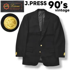 90sヴィンテージ ジェイプレス J.PRESS Lessona社製 シングル 2B テーラードジャケット 秋冬 ブラック メンズ