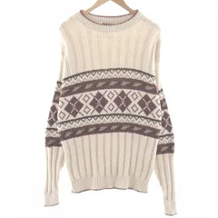 古着 ヴァンヒューゼン VANHEUSEN 総柄 コットンニットセーター USA製 メンズL相当/taa003376