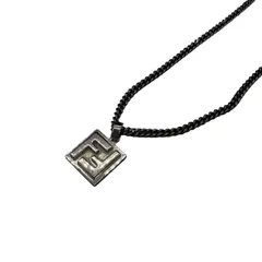 ♪3093 FENDI フェンディ ネックレス FFロゴ シルバー ロゴシルバー 中古 箱付き