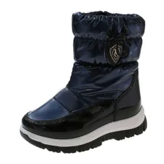 ☆ ネイビー ☆ 29(19cm) ☆ スノーブーツ キッズ pmysnows05 スノーブーツ キッズ おしゃれ 長靴 キッズブーツ スノー ブーツ 雪遊び こども 子供 通学 通園 雪 遊び 女の子 防寒 あったか ファスナー付き 履きやすい 脱ぎやすい