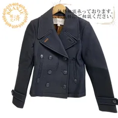【５％OFF フォロワークーポン！！】COACH コーチ ラメ入り ダブルボタン フェイクポケット ピーコート ネイビー メンズ おすすめ 人気のサムネイル