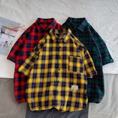 未使用 チェックシャツ トップス メンズ 半袖シャツ 開襟シャツ メンズシャツ 通学 カジュアルシャツ 夏 オシャレ カジュアル メンズファッ