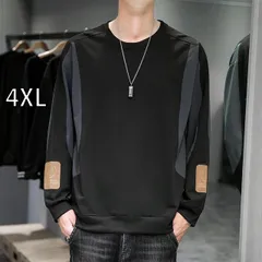 [4XL]メンズ ファッション 服  オシャレ シンプル 大人 かっこいい 大きいサイズ ストリート 紳士服  セーター ラウンドネック 長袖 シャツ カジュアル トップス 薄手 プルオーバー