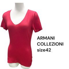 アルマーニコレッツォーニ ARMANI COLLEZIONI Vネック カットソー  赤 レッド レディース size42 S5T342