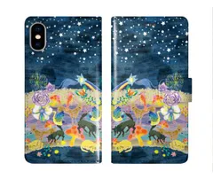 [iPhone11 Pro] iPhone16 Pro ケース スカラー スマホケース 手帳型 iPhone16 Plus ケース アイフォン16 15 14 13 12 11 スマホカバー 全機種対応 手帳 ScoLar 夜空 星 どうぶつたち 手書き風 ダ