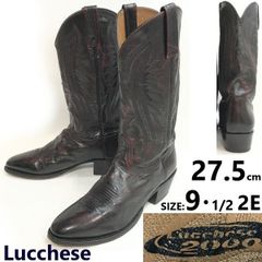 良品★ルケーシー/Lucchese 2000★本革/レザー/ウエスタン/ペコスブーツ【27.5/メンズ/9.5EE/バーガンディ】Leather/Boots/shoes◆bWB111-3