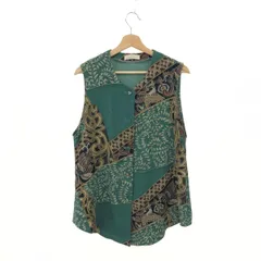 良好 Hitoshi Tamura ヒトシタムラ 詩仙堂 ジャケット ジレ サイズ:表記なし  グリーン  レディース ちりめん 和柄　240001094418