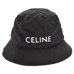 CELINE (セリーヌ) 21AW Bucket Hat In Nylon Twill 2AUB0930C ナイロンツイルバケットハット 帽子 ロゴプリント キルティング ブラック/オレンジのサムネイル