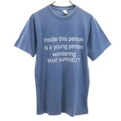 パシフィックコースト 90s オールド プリント 半袖 Tシャツ M ブルー PACIFIC COAST ACTIVEWEAR メンズ 古着 【240327】 メール便可