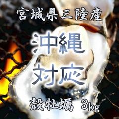 沖縄対応 三陸産 加熱用殻牡蠣 3kg