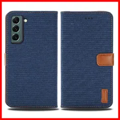 【人気商品】(ダークブルー) 全面保護 手帳ケース Samsung ベストデニム材料 対応 S22+ カード収納ポケット 5G Plus 横置きスタンド機能 S22 Galaxy スマホケース 手帳型 ケース サムスンs22プラス デザイン デニム ギャラクシ