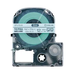 （まとめ）キングジム テプラ PROテープカートリッジ マスキングテープ mt ラベル 12mm ベビーブルー/グレー文字 SPJ12LB 1個【×5セット】