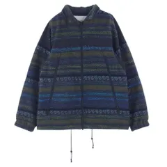 WHITE MOUNTAINEERING ホワイトマウンテニアリング ジャケット 18AW WM1873215 ニット切替 ボーダー フルジップ ジャケット ブルー系 グリーン系 2【中古】