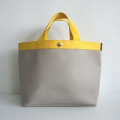 【高級品】 Herve Chapelier【704GP/リュクス コーテッドキャンバス 舟形 トート バッグ】マスティック×イエロー エルベシャプリエ 25070207