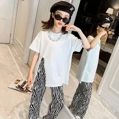 子供服 セットアップ 女の子 半袖 夏 2点セット キッズダンス衣装 ヒップホップ 長ズボン 韓国子供服 キッズ 可愛い 小学生 通学着 新品 120 130 140 150 160#myoji28142