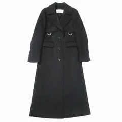 ヴァレンティノ ヴァレンチノ  VALENTINO ウール×カシミヤ メルトン生地 ロング トレンチコート ジャケット アウター 38 黒 ブラック/△G03/レディースのサムネイル